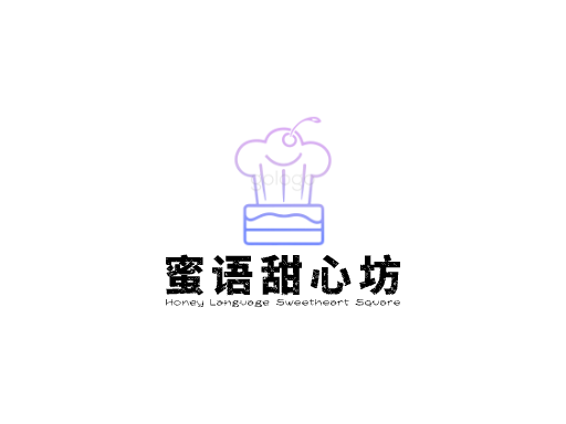 蜜语甜心坊甜品店Logo标志设计