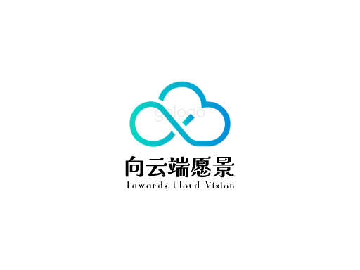 向云端愿景云朵Logo标志设计