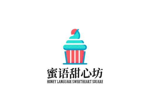 蜜语甜心坊甜品店Logo标志设计