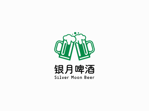 银月啤酒淡啤酒Logo标志设计