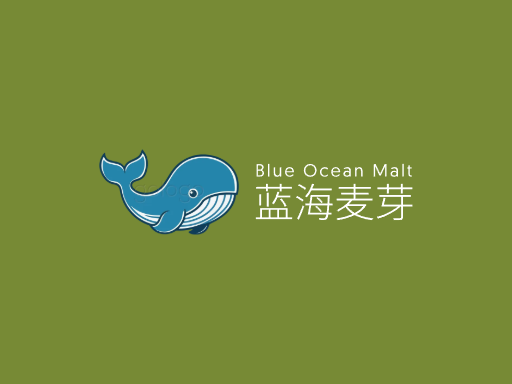 蓝海麦芽精酿啤酒Logo标志设计