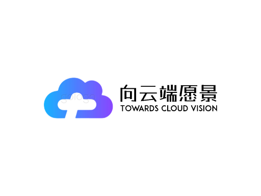 向云端愿景云朵Logo标志设计