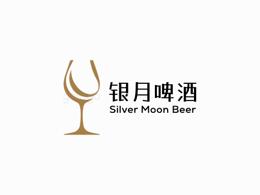 银月啤酒淡啤酒Logo标志设计