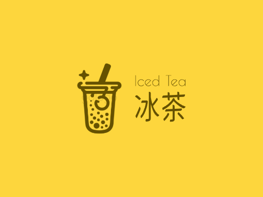 冰茶冰茶Logo标志设计