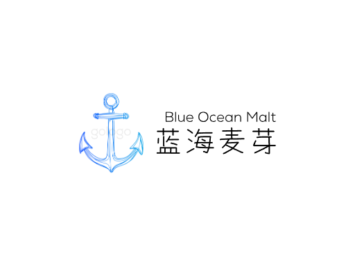 蓝海麦芽精酿啤酒Logo标志设计