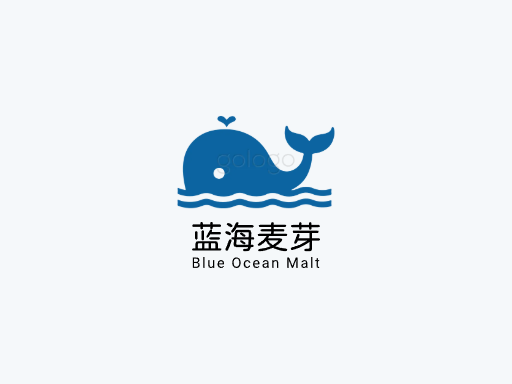 蓝海麦芽好看Logo标志设计