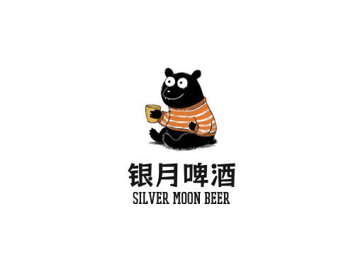 银月啤酒淡啤酒Logo标志设计