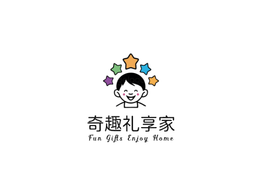 奇趣礼享家抖音小店Logo标志设计