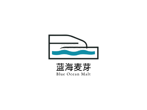 蓝海麦芽精酿啤酒Logo标志设计