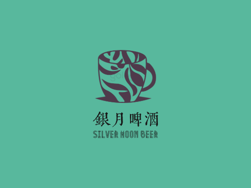 银月啤酒淡啤酒Logo标志设计