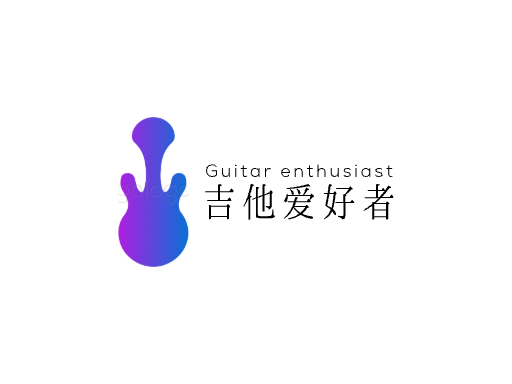 吉他爱好者音乐Logo标志设计