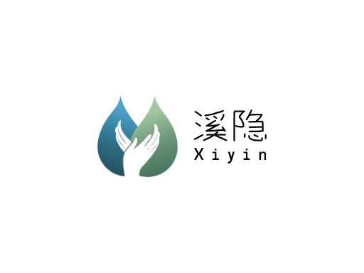 溪隐纯净水Logo标志设计