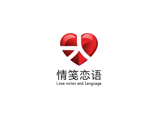 情笺恋语言情Logo标志设计