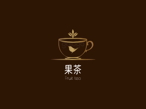 果茶果茶Logo标志设计