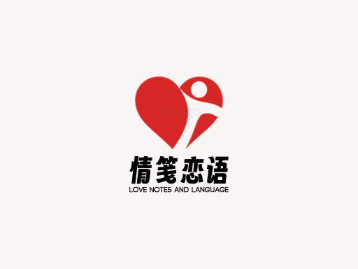 情笺恋语言情Logo标志设计