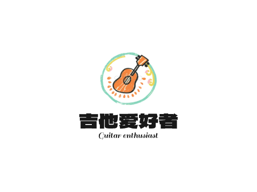 吉他爱好者音乐Logo标志设计