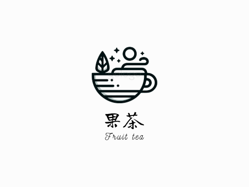 果茶果茶Logo标志设计