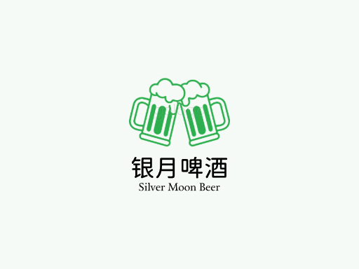 银月啤酒淡啤酒Logo标志设计