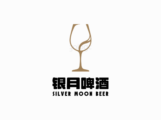 银月啤酒淡啤酒Logo标志设计