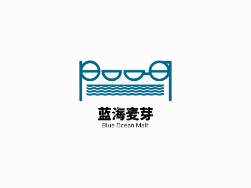 蓝海麦芽精酿啤酒Logo标志设计