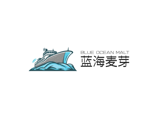 蓝海麦芽精酿啤酒Logo标志设计