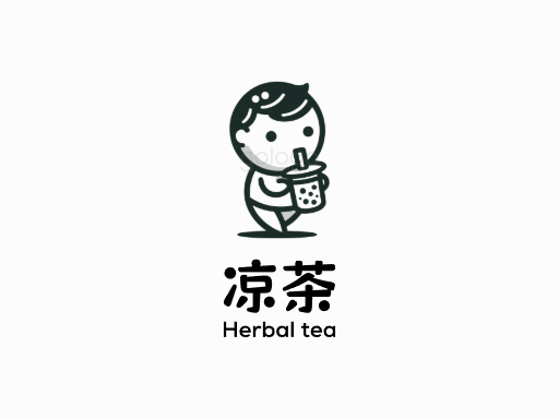 凉茶凉茶Logo标志设计