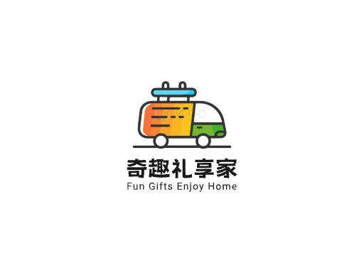 奇趣礼享家抖音小店Logo标志设计