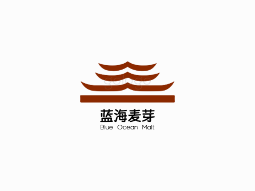 蓝海麦芽精酿啤酒Logo标志设计