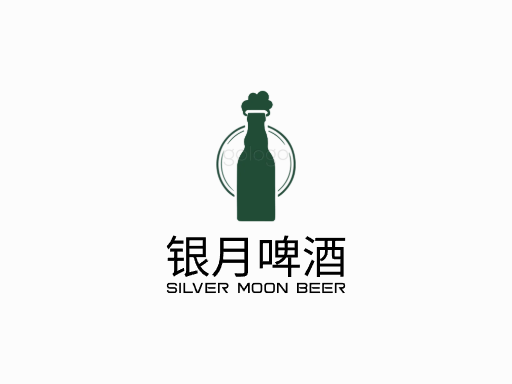 银月啤酒淡啤酒Logo标志设计