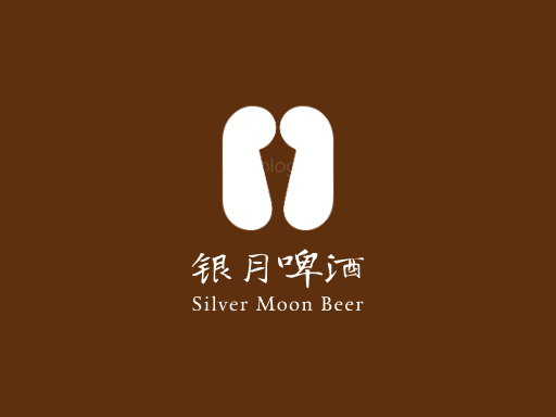 银月啤酒淡啤酒Logo标志设计