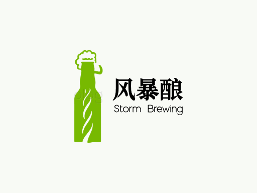 风暴酿黑啤酒Logo标志设计