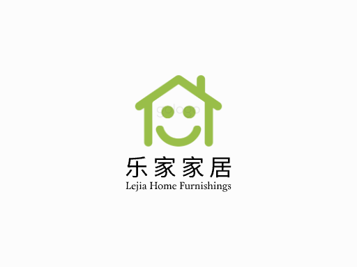 乐家家居扁平化Logo标志设计