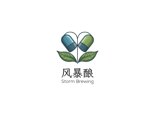 风暴酿黑啤酒Logo标志设计