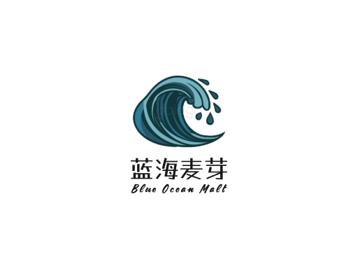 蓝海麦芽精酿啤酒Logo标志设计