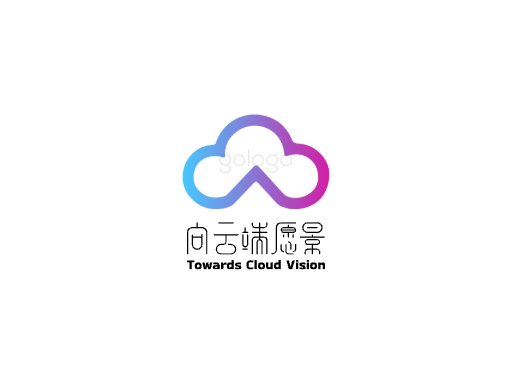 向云端愿景云朵Logo标志设计