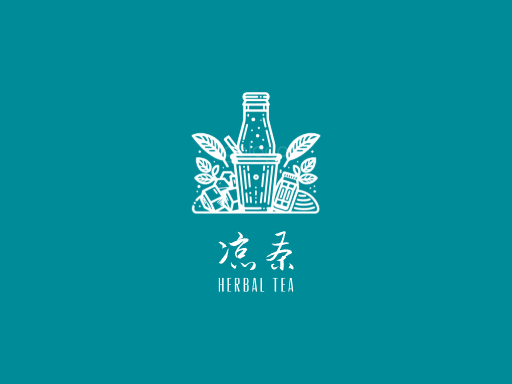 凉茶凉茶Logo标志设计