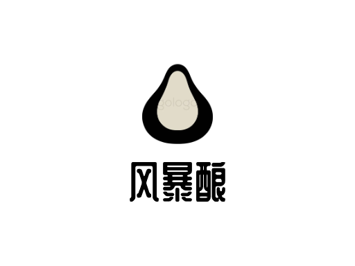 风暴酿黑啤酒Logo标志设计