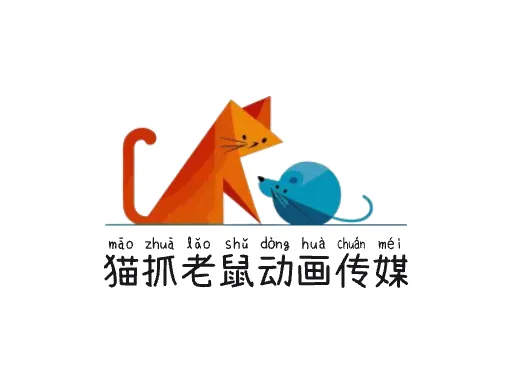 猫抓老鼠动画传媒品牌logo设计