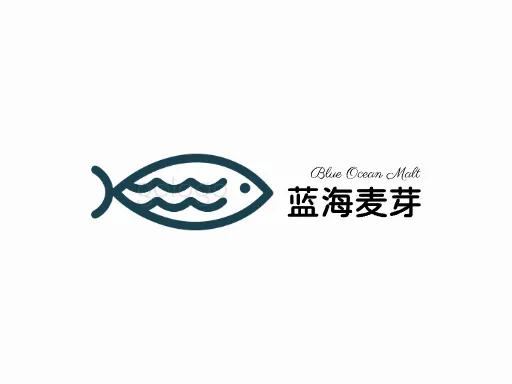 蓝海麦芽店铺logo设计