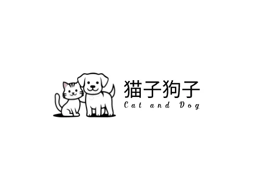 猫子狗子Logo标志设计