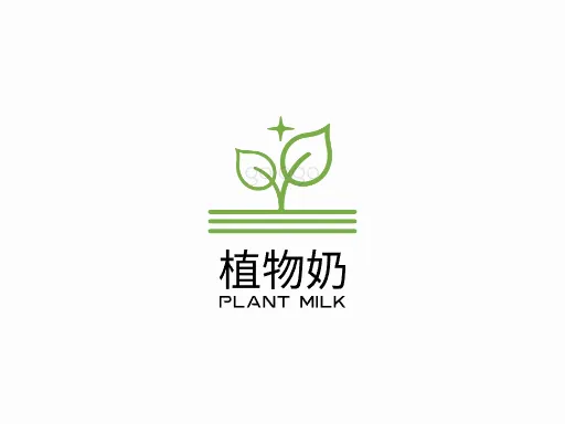 植物奶门店logo设计