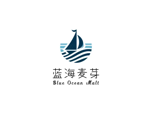 蓝海麦芽Logo标志设计