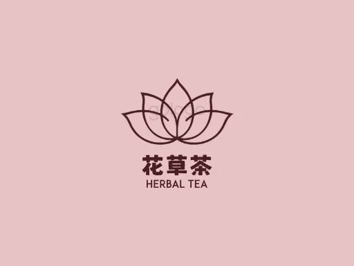 花草茶Logo标志设计