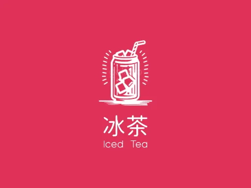 冰茶Logo标志设计