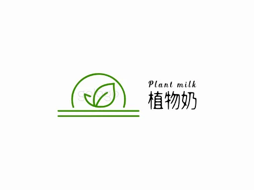 植物奶店铺logo头像设计