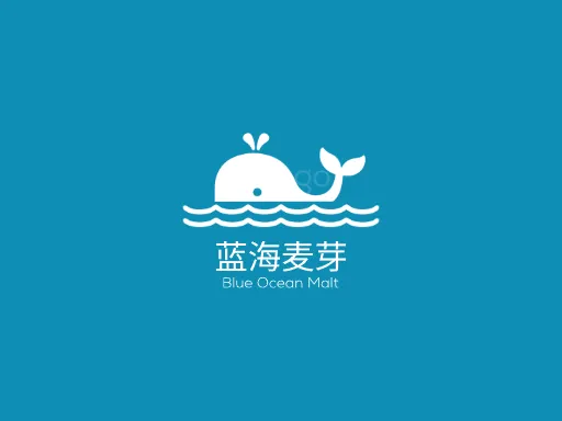 蓝海麦芽店铺logo头像设计