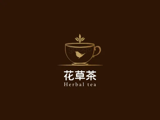 花草茶Logo标志设计