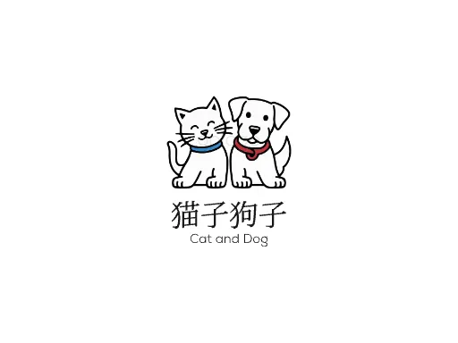 猫子狗子LOGO图标设计