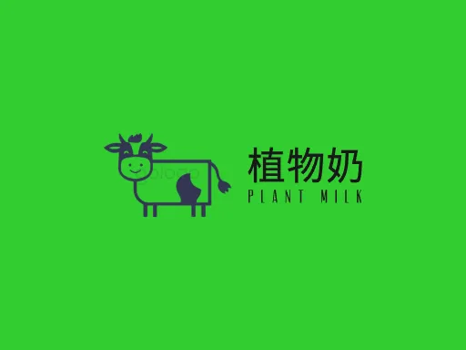 植物奶Logo标志设计