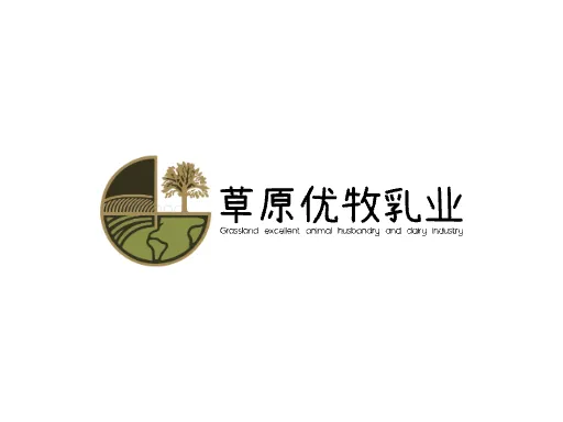 草原优牧乳业Logo标志设计